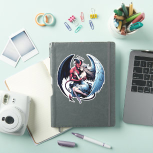 Sticker Fallen Angel Demon Angel femme imaginaire art noir