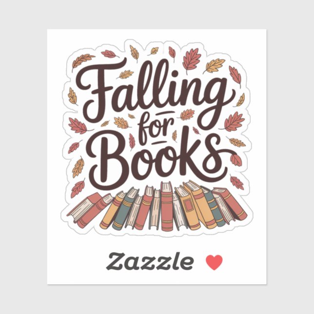Sticker Falling for Books - Cosy Automne Lecture (Feuille)
