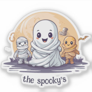 Sticker Famille fantôme éffrayante