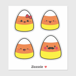 Sticker famille Kawaii Candy Corn Halloween