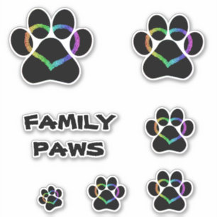 STICKER FAMILLE PAWS KITTY