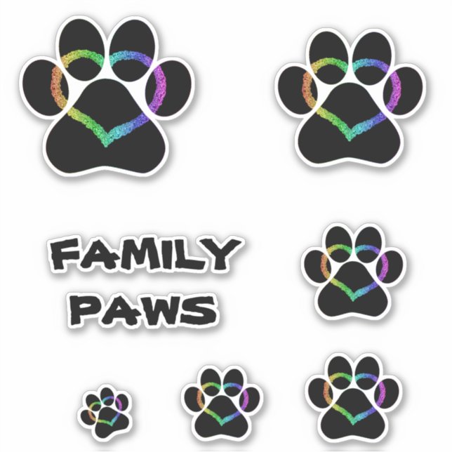 STICKER FAMILLE PAWS KITTY (Devant)