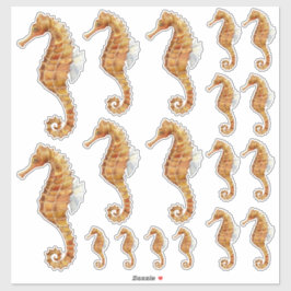 Sticker Famille Seahorse 18 Aquarelle Peint Transparent