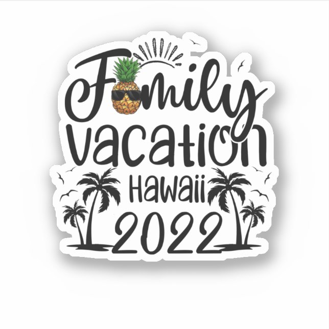 Sticker Famille Vacation Hawaii 2022 Groupe Famille Corres (Devant)