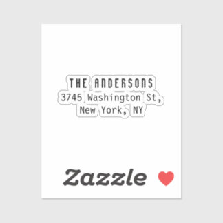 Sticker Family Name Modern Plain Professional Black White