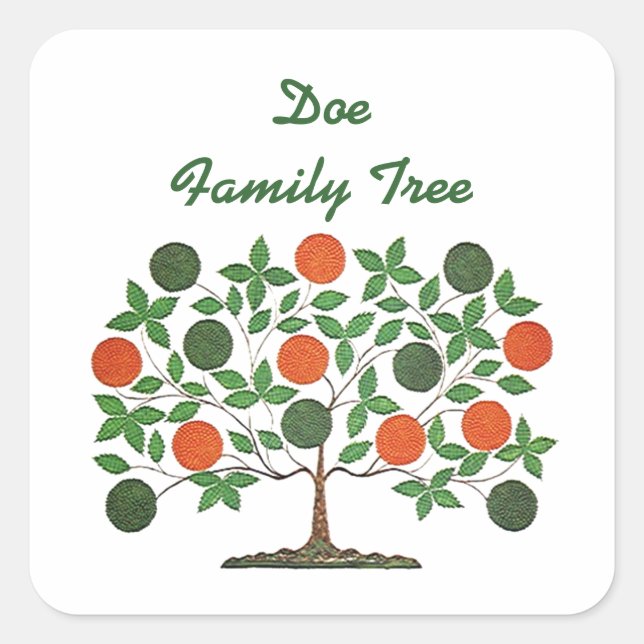 Sticker Family Tree Généalogie Scrapbooking Craft (Devant)