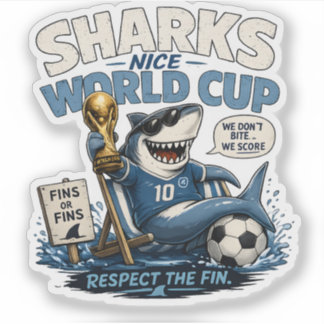 Sticker Fan de football de requin drôle de dessin animé –