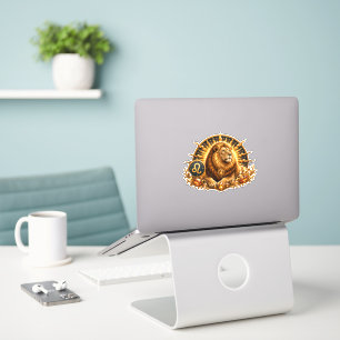 Sticker Fantaisie Signe du zodiaque Lion en or