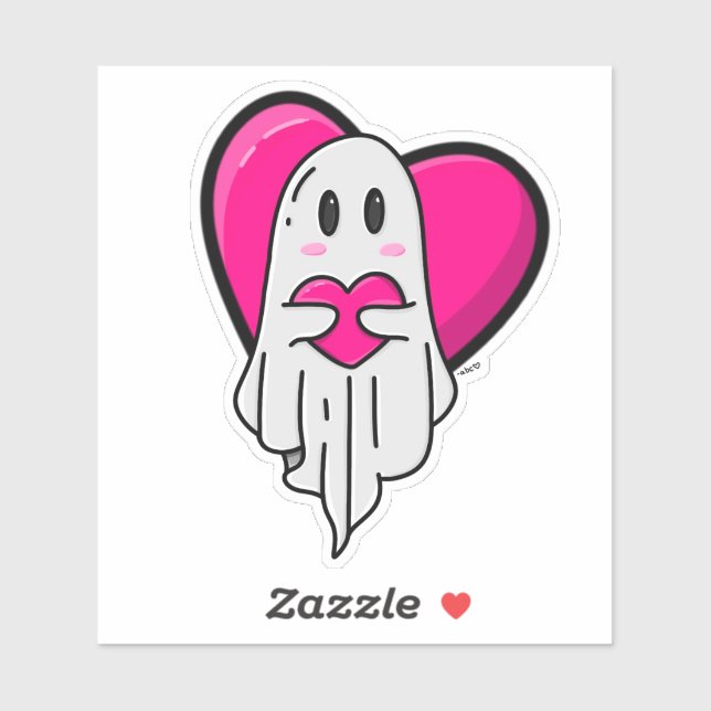 Sticker Fantôme d'amour éffrayant (Feuille)