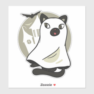 Sticker Fantôme de chat éffrayant