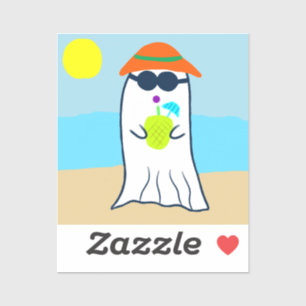Sticker Fantôme d'été éffrayant sur la plage