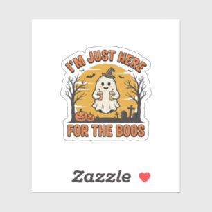 Sticker Fantôme drôle d'Halloween ici pour les huées Vinta
