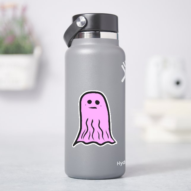 Sticker Fantôme rose d'Halloween (HydroFlask)