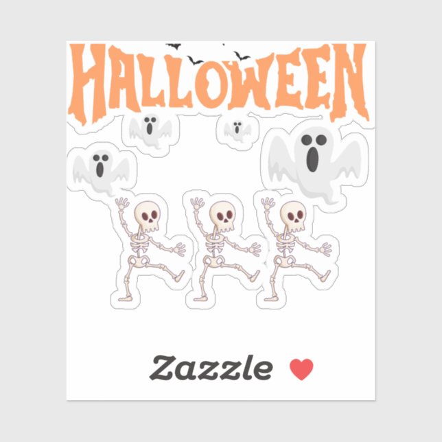 Sticker Fantômes d'Halloween et sketchs de danse (Feuille)