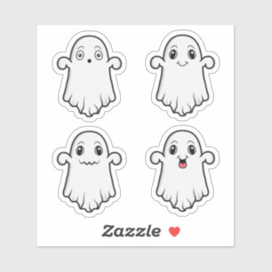 Sticker Fantômes mignons Avec Différentes Expressions Hall