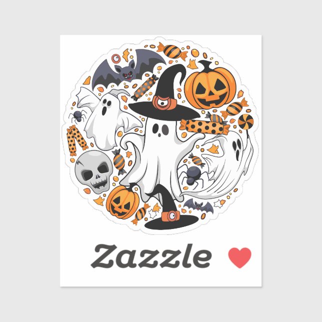 Sticker Fantômes Monstres mignons Éffrayants et Déplaisant (Feuille)