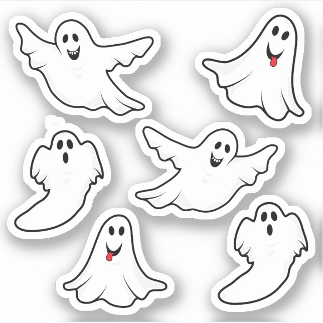 Sticker Fantômes riants Éffrayants d'Halloween (Devant)