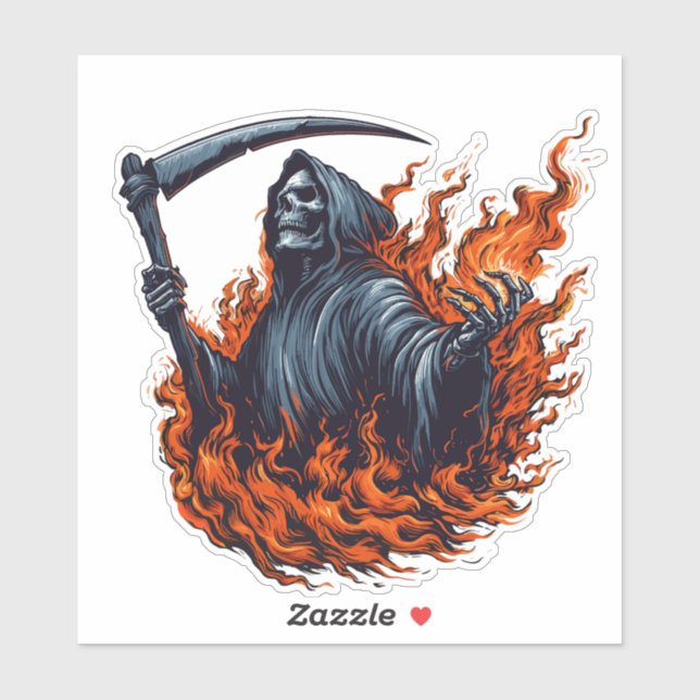 Sticker Faucheuse en feu (Feuille)