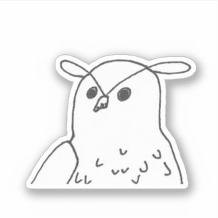 Sticker Faune dessinée à la main Oiseau Oiseau Chouette Ai