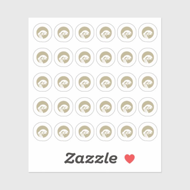 Sticker Faux Gold Fish Wedding Place Cards Meal Choice (Feuille)