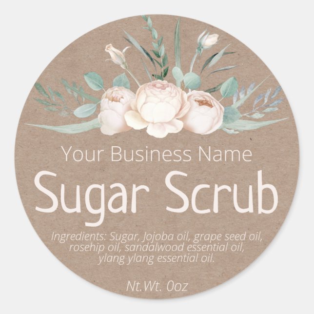 Sticker Faux Kraft Étiquette Pour Scruter À Sucre  (Devant)