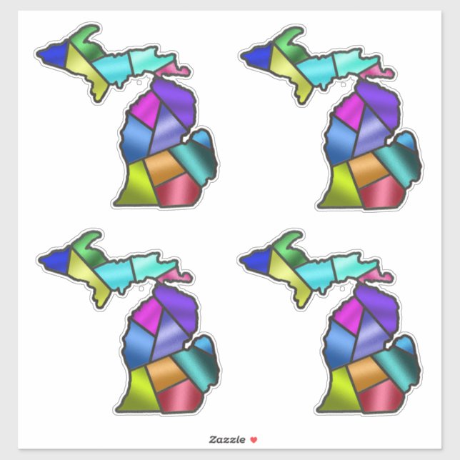 Sticker Faux Stainglass Michigan Belle (Feuille)