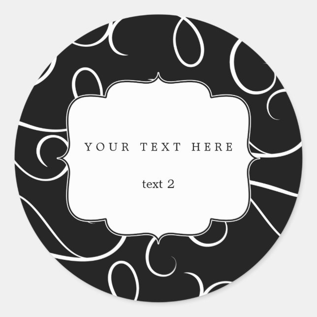 Sticker Faveur Élégant pour les perles noires et b (Devant)