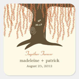 Sticker Faveur Mariage de automne Willow Tree