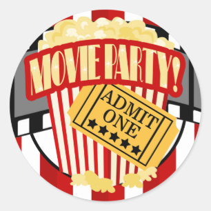 Sticker Faveur Rond Fête MOVIE