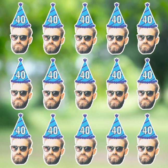 Sticker Faveurs d'anniversaire personnalisées avec visage  (Créateur téléchargé)