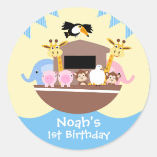 Sticker Favor Anniversaire Noah's Ark