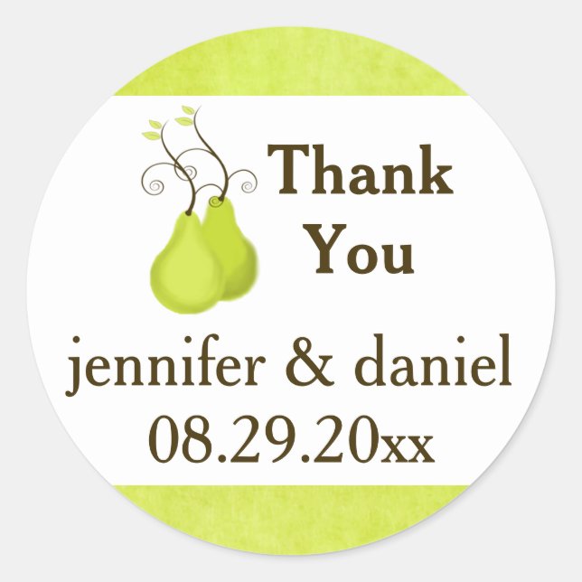 Sticker Favor de mariage de 1,5 po | Paire parfait (Devant)