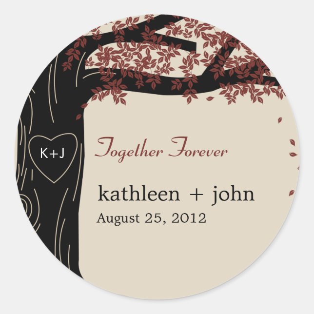 Sticker Favor de mariage en chêne (Devant)