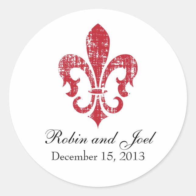 Sticker Favor de mariage | Nouvelle-Orléans | Roug (Devant)