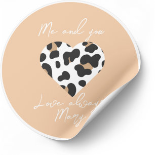 Sticker Favor de Peach Fuzz - Heart Print