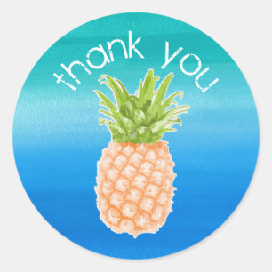 Sticker Favor Merci d'ananas tropical