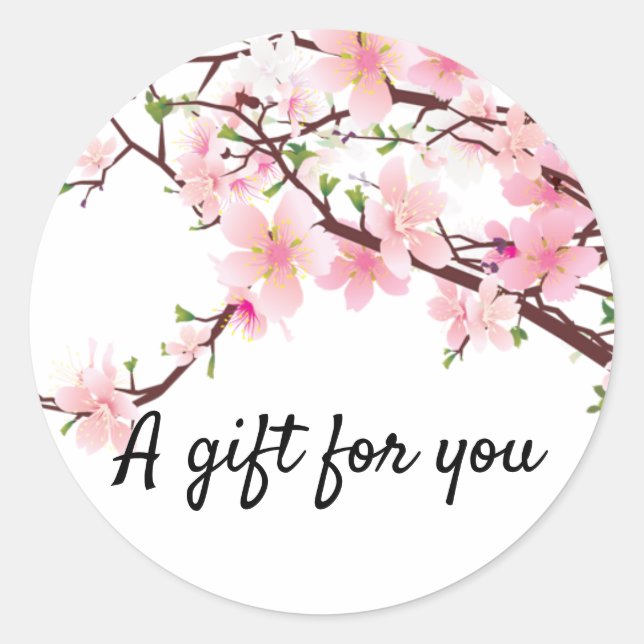 Sticker Favor pour le mariage de cerise en fleurs  (Devant)