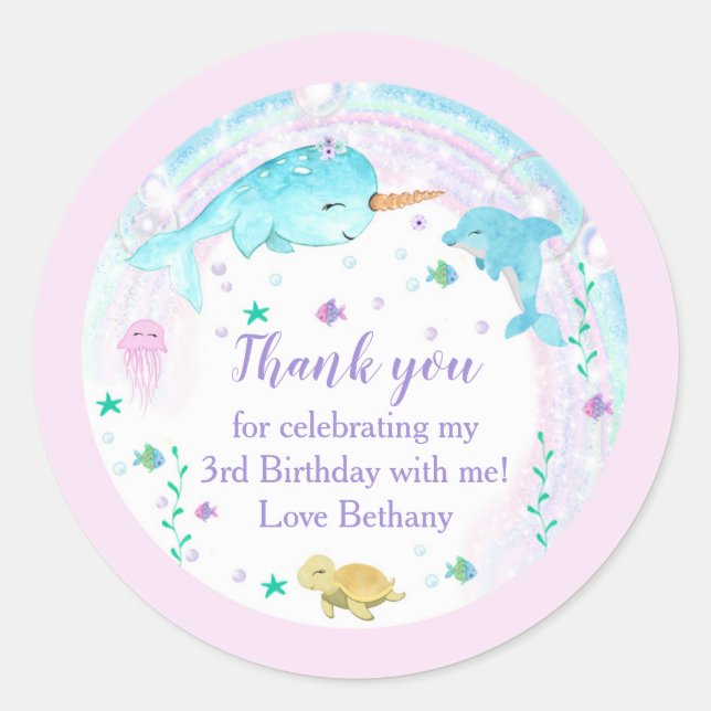 Sticker Favor sous la mer ronde (Devant)