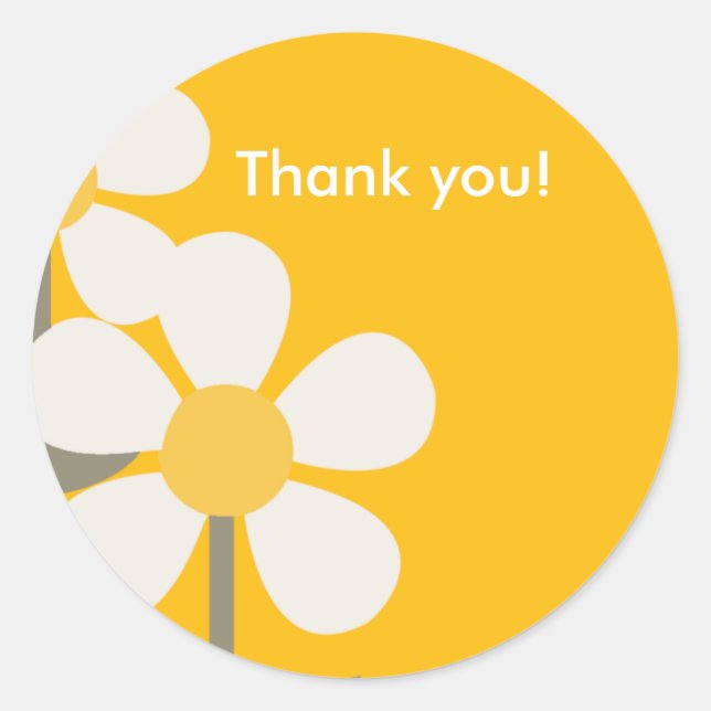 Sticker Favorable POP DAISY Jaune personnalisable (Devant)
