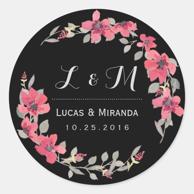 Sticker Favori de mariage rose noire (Devant)