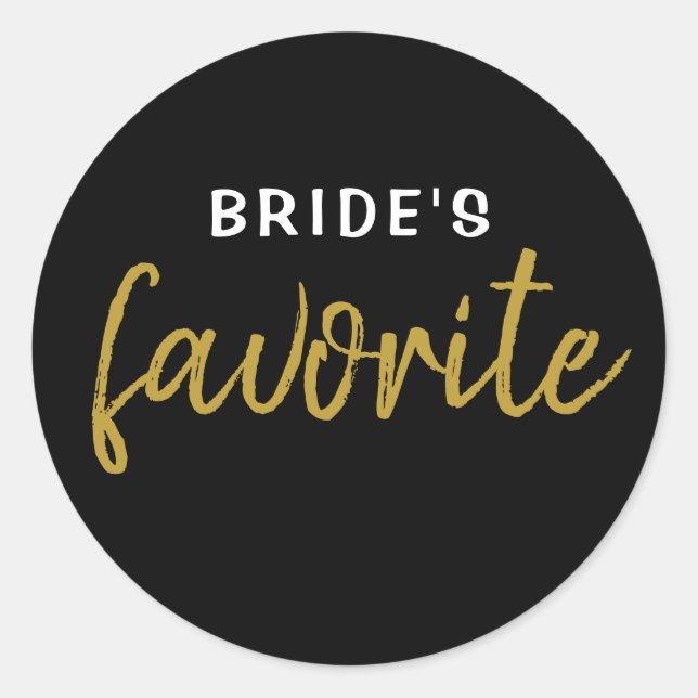 Sticker favori de mariée personnalisée Black Gold (Devant)
