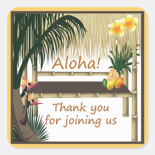 Sticker Favori du Parti Tropical Tiki Hut Aloha (Devant)