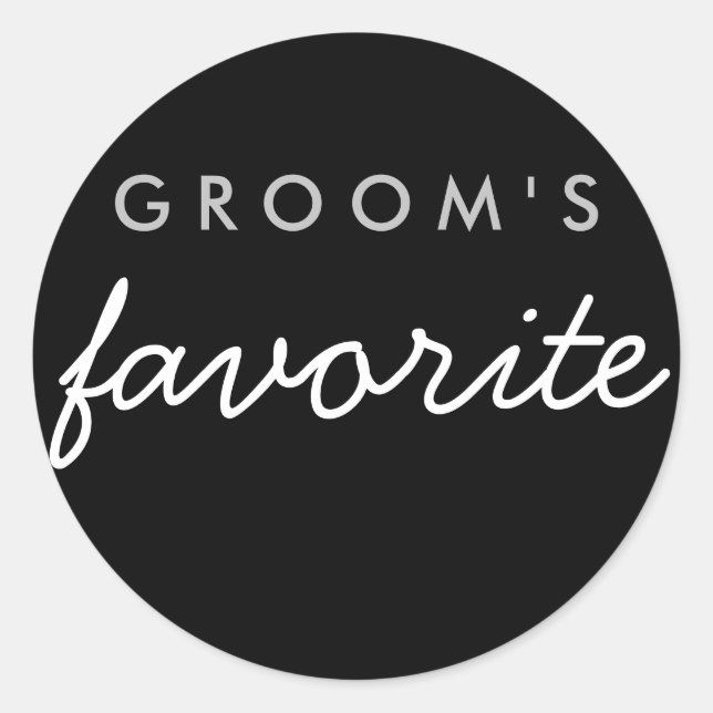 Sticker Favori Groom personnalisé Argent Noir (Devant)