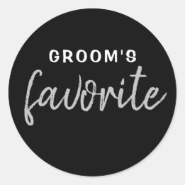 Sticker Favori Groom personnalisé Argent Noir