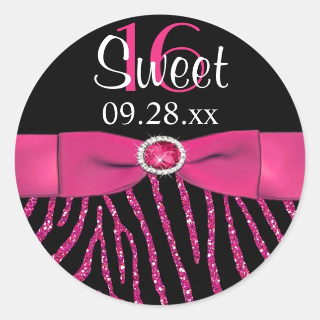 Sticker Favori RIBBON Zebra Sweet 16 (Devant)
