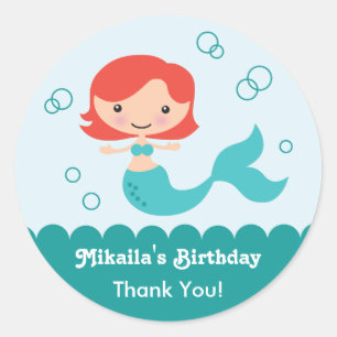 Sticker Favour Anniversaire de la sirène