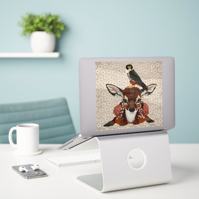 STICKER FAWN & FALCON (Ordinateur portable sur le bureau)