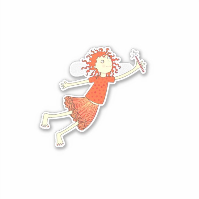 Sticker Fée avec cheveux rouges (Devant)