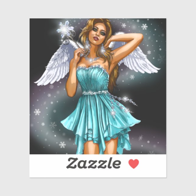 Sticker Fée féminine magique (Feuille)