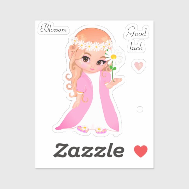 Sticker Fée & Fleurs (Feuille)